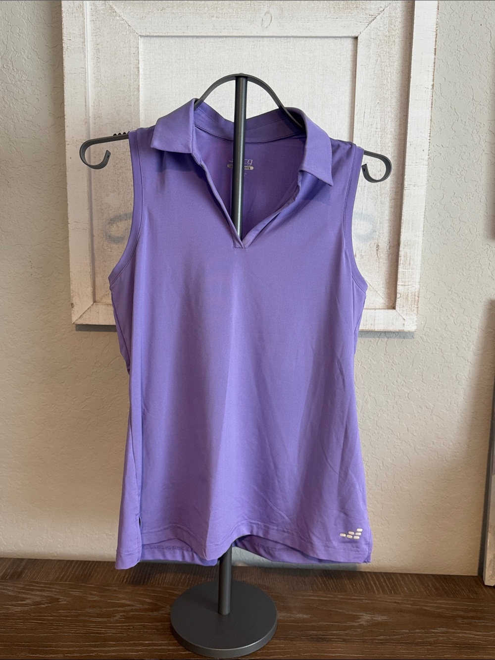 bcg Purple Sleeveless Collared Tank Top